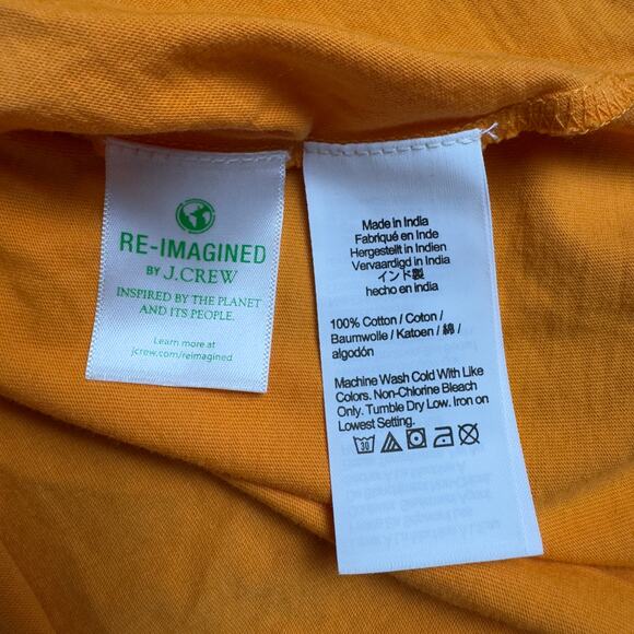 J.Crew Women’s Broken-in Jersey Puff Sleeve Eyelet Top Size Small Tangerine - Picture 5 of 10